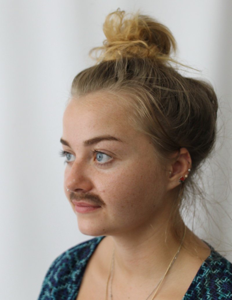 media makeup course assessment 2016 - adding facial hair moustache 2